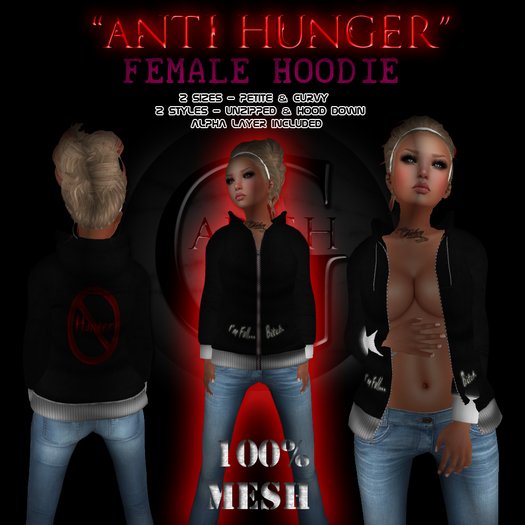 "Anti Hunger" Female Hoodie