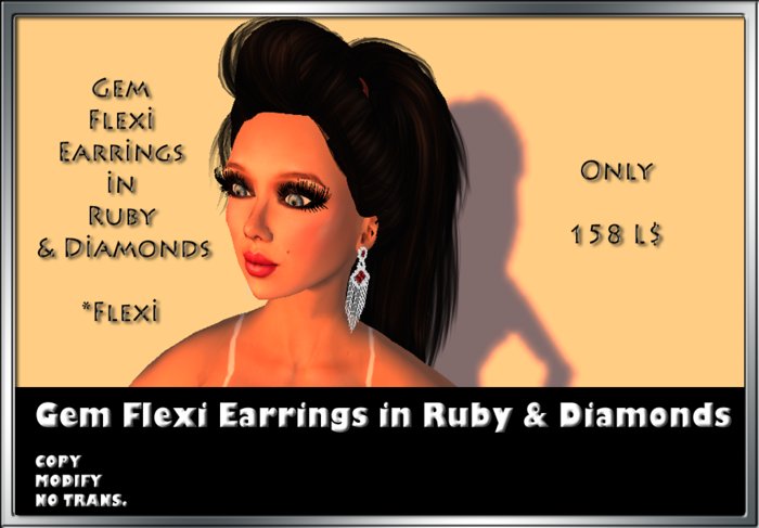 Gem Flexi Earrings in Ruby & Diamonds