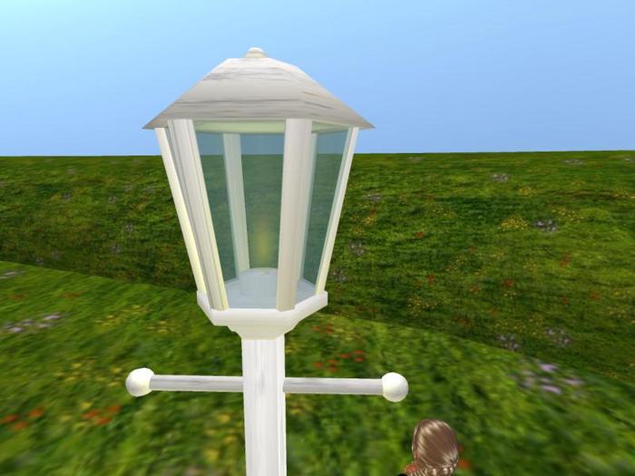 Garden Lamp Post: White (One of my series of Summer landscaping items including plants, swings and gardens)