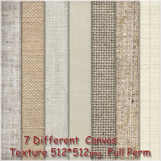 !BH ~ 7 Different Canvas Textures 512-512 png