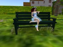Petite Garden Bench 3 Sits: Green (One of our many catalogue entries for Summer swings, trees, shrubs & landscape items)