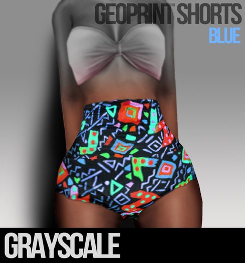 Grayscale / Geo Shorts / BLUE MP