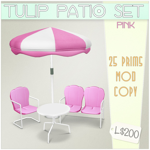 /artilleri/ Tulip patio set *pink*