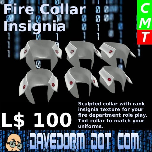 Collar Insignia: Fire Lieutenant