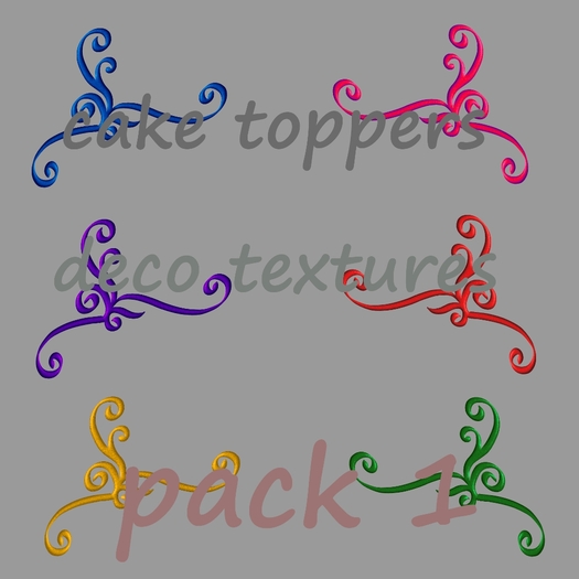 cake toppers deco textures + sculpt - pack 1