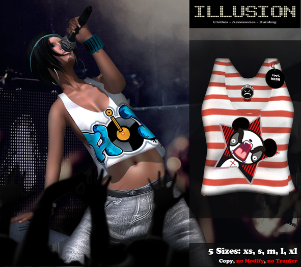 ILLUSION - Tank Mesh  girl Angry Panda 