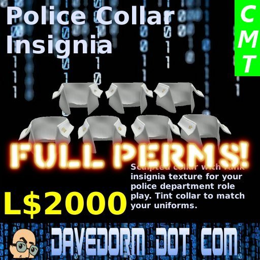 Collar Insignia: FULLPERM POLICE