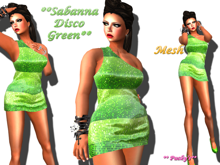 ** SABANNA DISCO DRESS GREEN BOX**