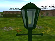 Petite Garden Lamp Post: Green (One of my series of Summer landscaping items including plants, swings and gardens)