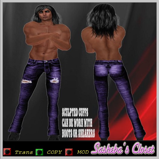 Basic Purple Male Ripped Jeans : Sasheba's Closet: