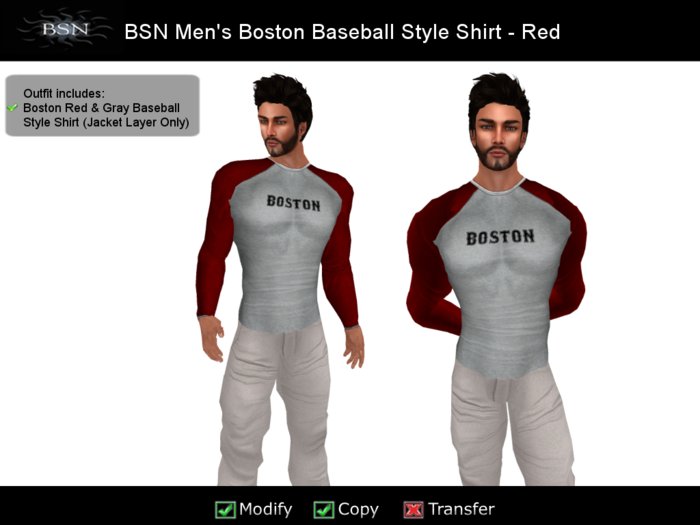 BSN Men's Boston Baseball Style Shirt - Red
