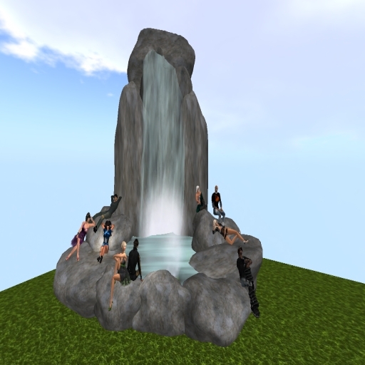 Waterfall Whith poses Xs