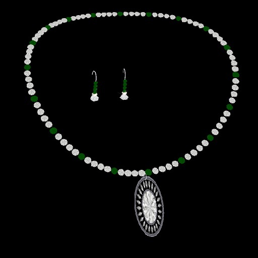 Diamond & Emerald Necklace/Earring Set