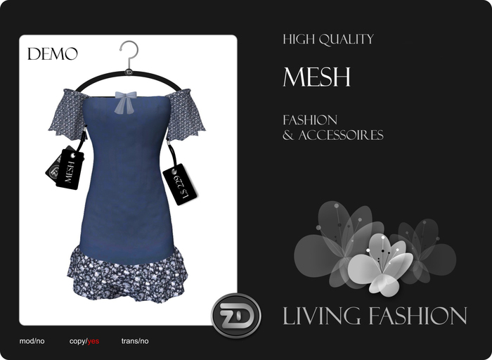 [ZD] MESH - Ruffled Tube Dress with Ribbon - DEMO
