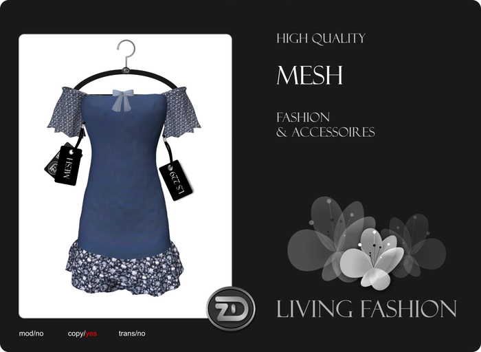 [ZD] MESH - Ruffled Tube Dress with Ribbon - "Cat Mills"