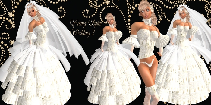  *AP-128 YOUNG SPIRIT WEDDING 2-GOWN -WEDDING DRESS- BRIDAL - FORMAL DRESS- GOTHIC DRESS- DRESS