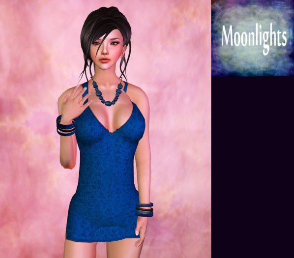 Promotion - Blue Dress with Flowers