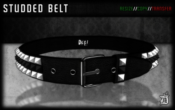 DEF! Belt / Studded / Black & White 1 (Unisex)