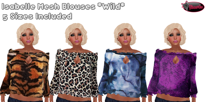 .:Glamorize:. Isabelle Mesh Shirts *Wild* Pack