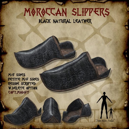 Moroccan Slippers [Black]