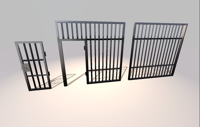 0.4-1 LI full perm "Prison Bars" mesh + sculpt maps kit, any texture