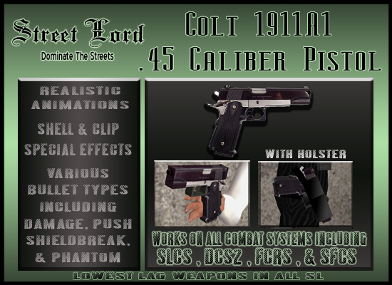 Colt 1911 .45 Pistol Street Lord Weapon WWII Usable