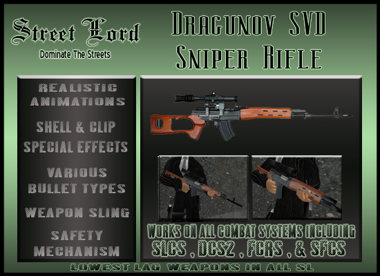 DRAGUNOV SVD Sniper Rifle Street Lord Weapon