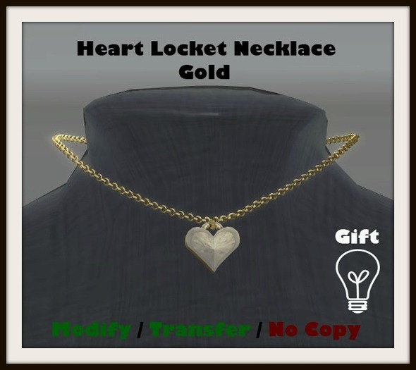 Heart Locket Necklace - Gold