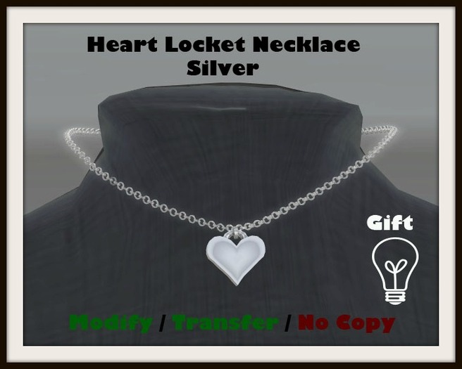 Heart Locket Necklace - Silver