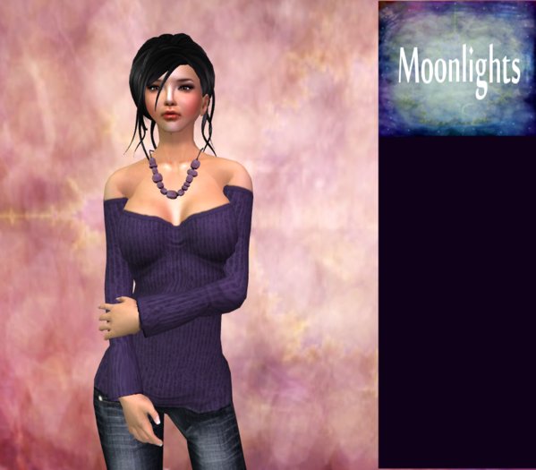 Moonlights Sweater Purple Ribbed