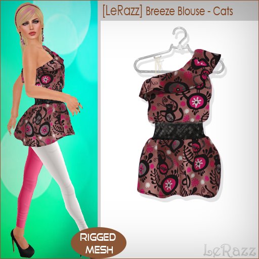 [LeRazz] Breeze Blouse - Cats (Rigged Mesh)