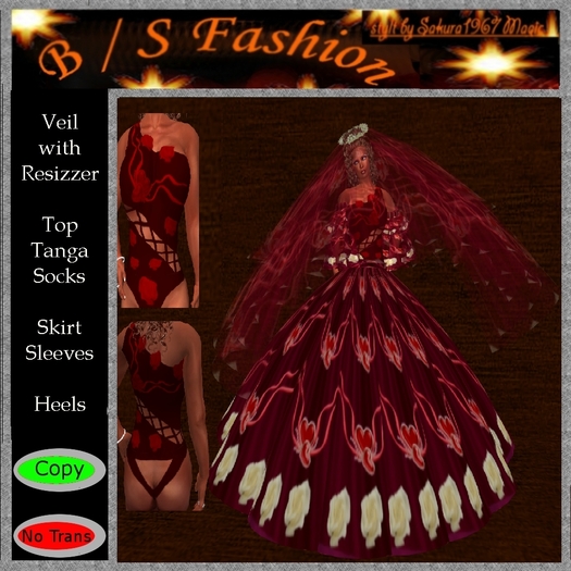 Red Roses Wedding Gown