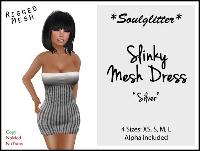 *Soulglitter* Mesh Dress 'Silver'