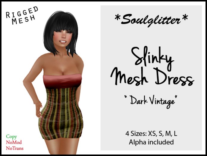 GIFT *Soulglitter* Mesh Dress 'Dark Vintage'
