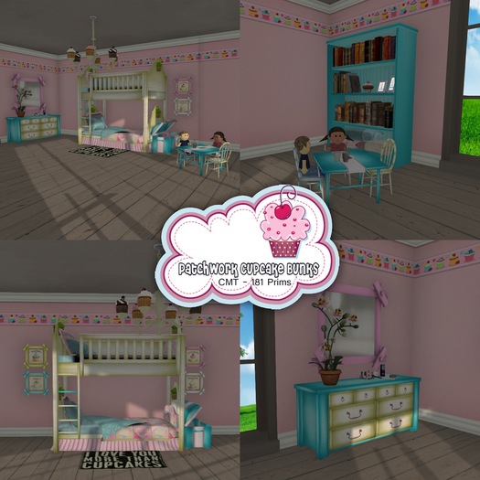 Tiny Spaces - Patchwork Cupcake Bunks Bedroom