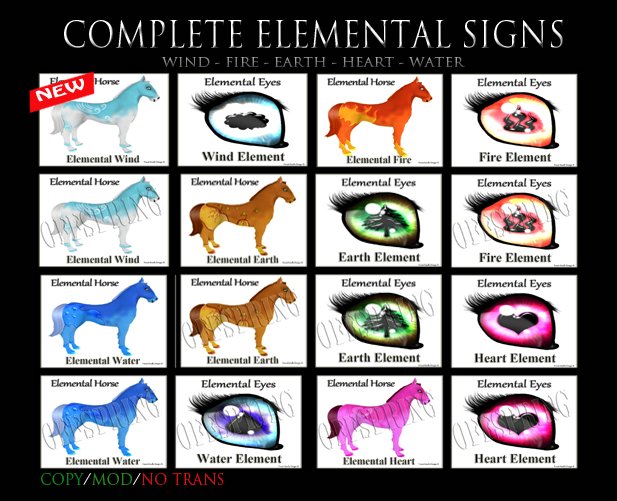 COMPLETE ELEMENTAL HORSE SIGNS