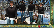 Mesh Sweater black & jeans blue