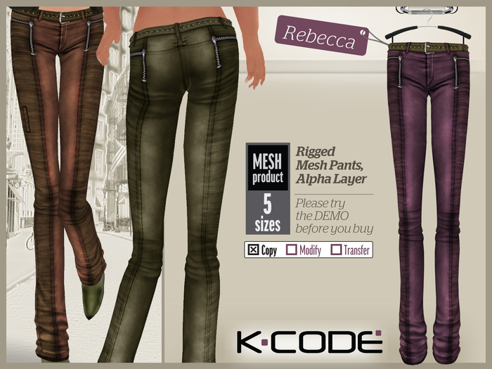 K-CODE REBECCA2 Rigged Mesh Pants