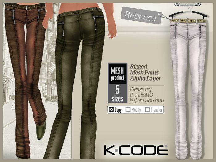 K-CODE REBECCA3 Rigged Mesh Pants