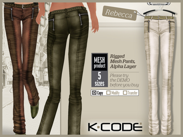 K-CODE REBECCA4 Rigged Mesh Pants