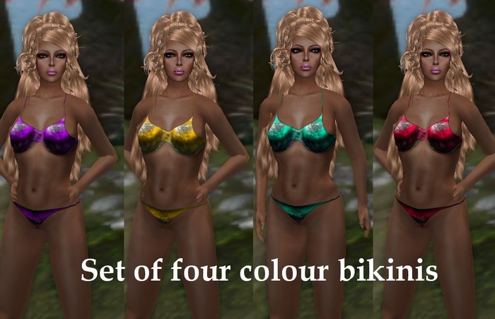 Set of 4 colour bikini