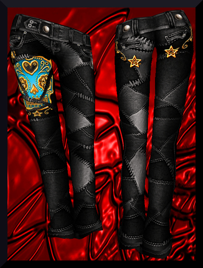 **CALAVERA** LEATHER PANTS *ESTRELLA* GOLD-TURKI