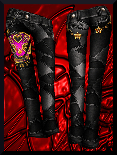 **CALAVERA** LEATHER PANTS *ESTRELLA* GOLD-PINK