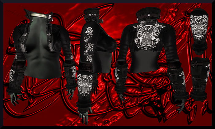 **CALAVERA** LEATHER JACKET *ESTRELLA* SILVER