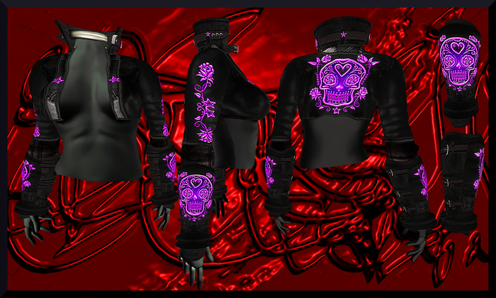 **CALAVERA** LEATHER JACKET *ESTRELLA* PINK