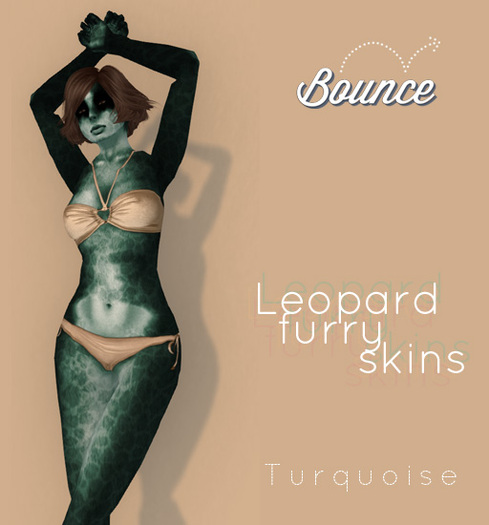 BOUNCE / Furry skins LEOPARD / Turquoise