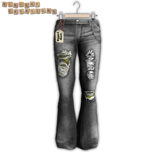 NN Mesh Ripped Jeans Pants 1