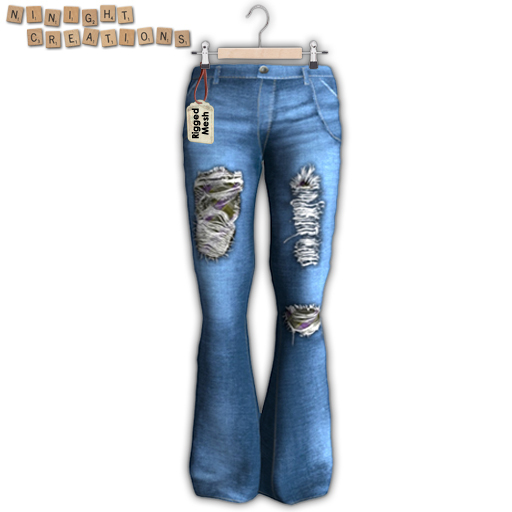 NN Mesh Ripped Jeans Pants 5