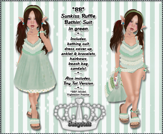*BB* Sunkiss Ruffle Bathing Suit - green