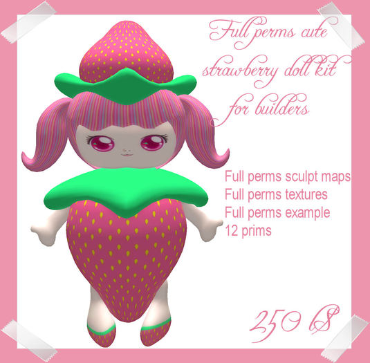 Full Perms Cute strawberry doll kit for builders